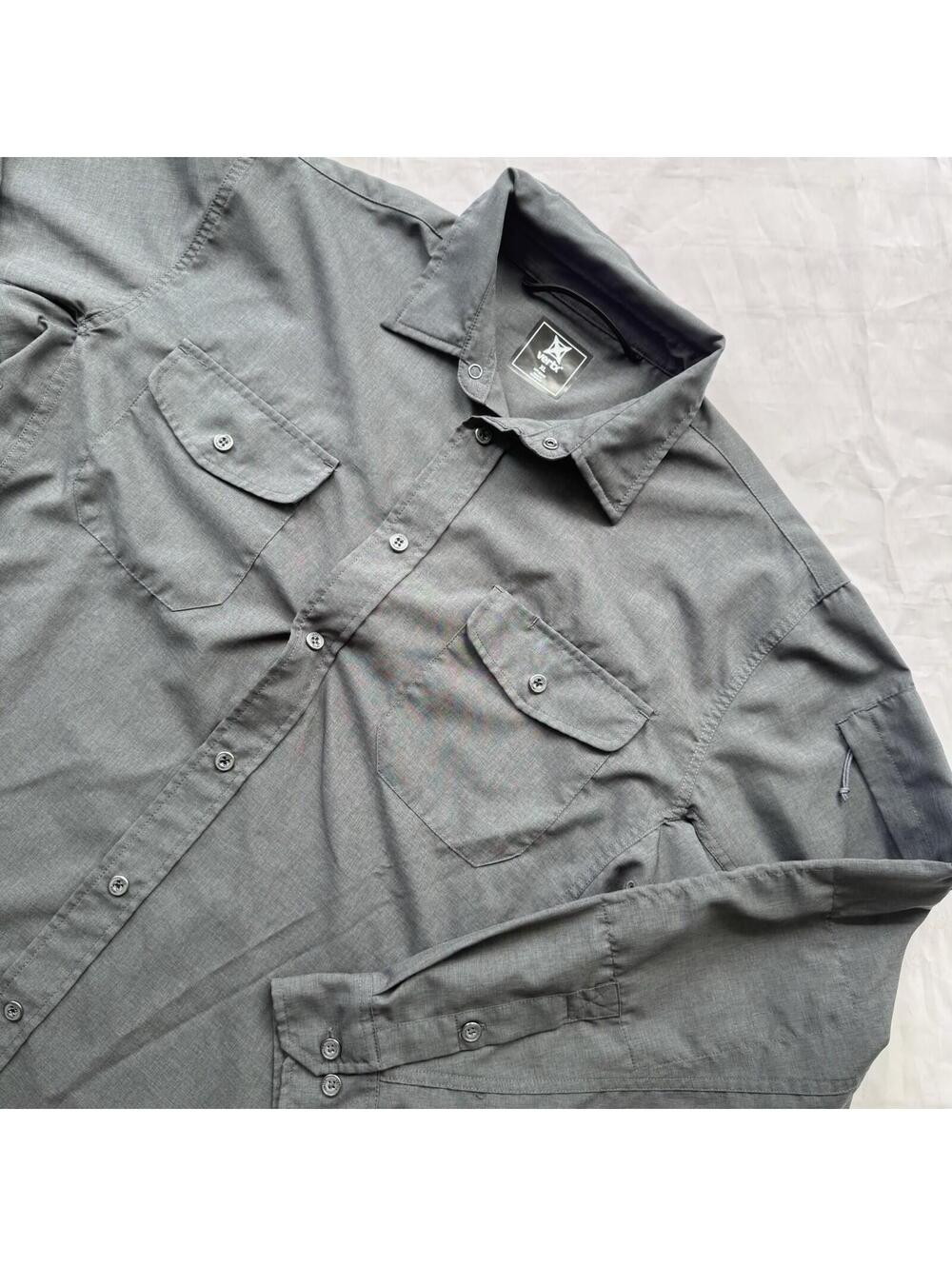 Vertx Tactical Long Sleeve Button Front Shirt Black Gray Mens XL Outdoor Utility